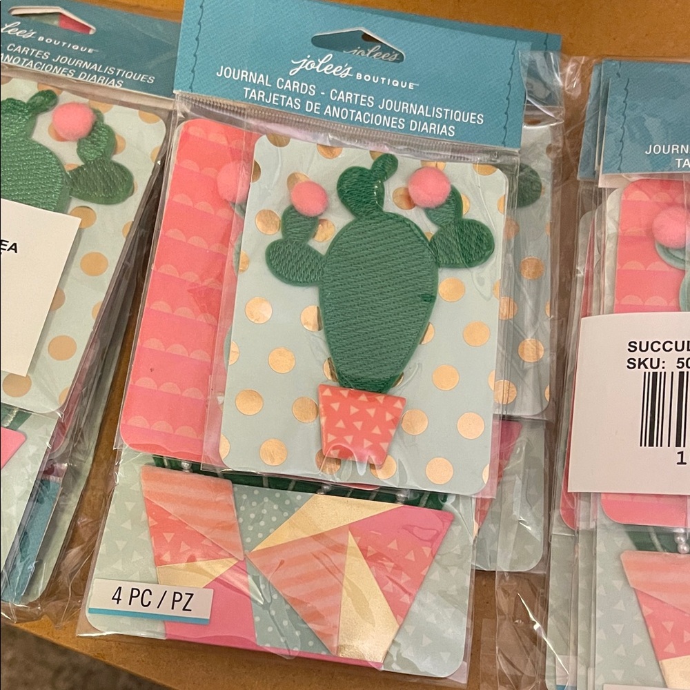 Jolee’s- Cactus Journal Cards - Green and Pink (3 packs)